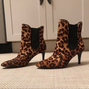 Ralph Lauren Leopard Calf Hair Heeled Booties